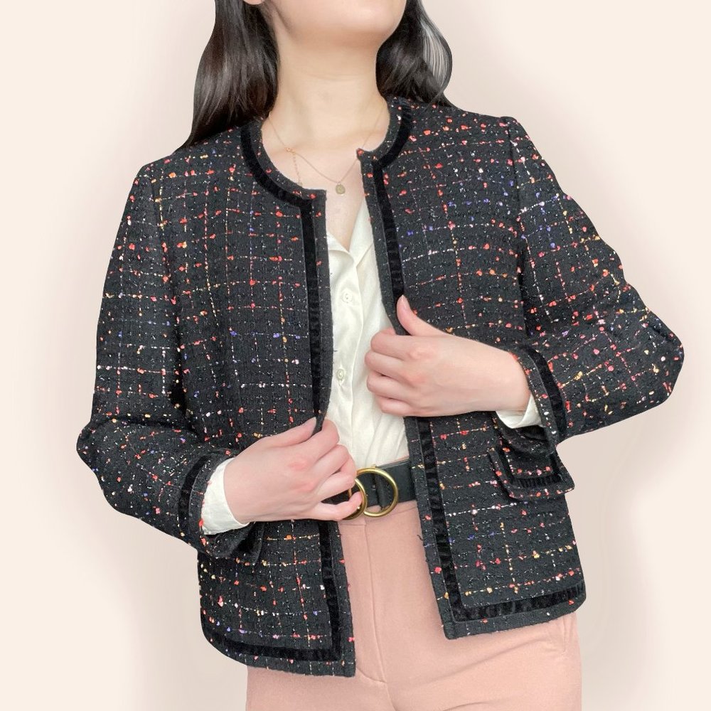 Vtg black blazer w/ sparkly thread